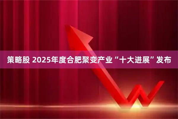 策略股 2025年度合肥聚变产业“十大进展”发布